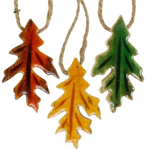 daiktų Dekoratyviniai lapai mediena pakabinti spalvinga rudens puošmena 6,5×4cm 12vnt