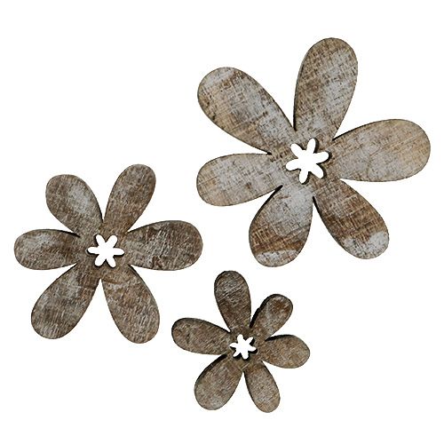Medinės gėlės 3-5cm natūralios baltos 22 vnt | Floristik24.lt