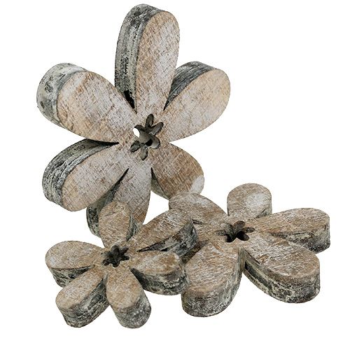 Medinės gėlės 3-5cm natūralios baltos 22 vnt | Floristik24.lt