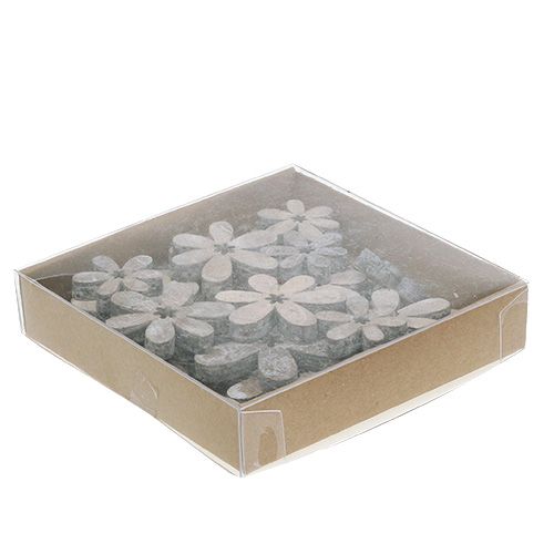 Medinės gėlės 3-5cm natūralios baltos 22 vnt | Floristik24.lt