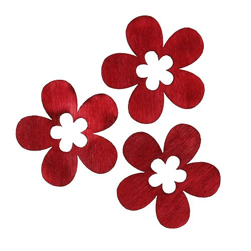 Floristik24 Medinės gėlės raudonos 4cm 72 vnt