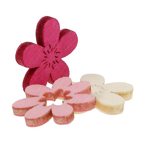 Floristik24 Medinės gėlės streudeko 2cm Pink ass. 144 g