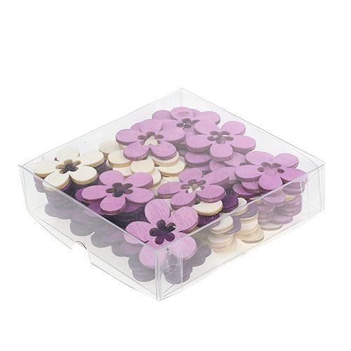 Floristik24 Medinių gėlių asorti. Violetinė, balta 4cm 72 vnt