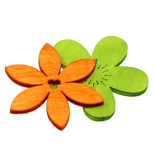 Floristik24 Medinės gėlės 4cm spalvingos ast. 72 vnt