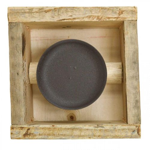Floristik24 Žvakidės stalo puošmena žvakidės medžio apdaila 15×15cm