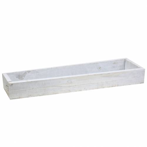 Floristik24 Medinis padėklas skalbtas baltai 55,5×15,5cm H7cm