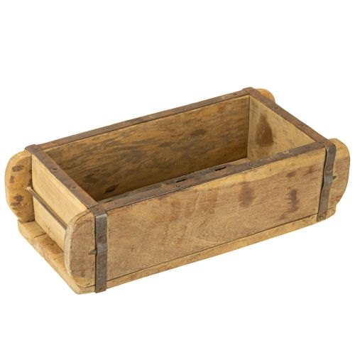 Floristik24 Medinė dekoracija vintažinės plytos formos ruda, rūdžių spalvos, 31 × 14,5 cm, aukštis 9 cm