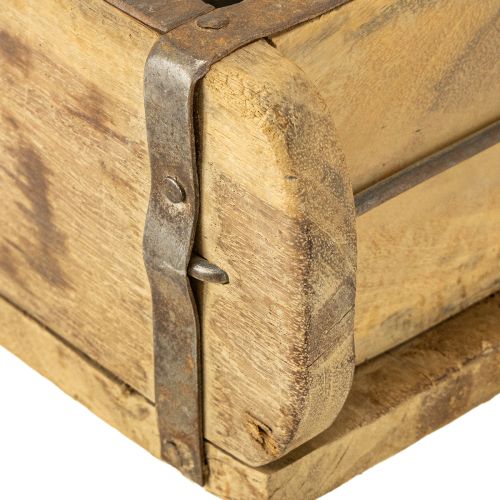 daiktų Medinė dekoracija vintažinės plytos formos ruda, rūdžių spalvos, 31 × 14,5 cm, aukštis 9 cm
