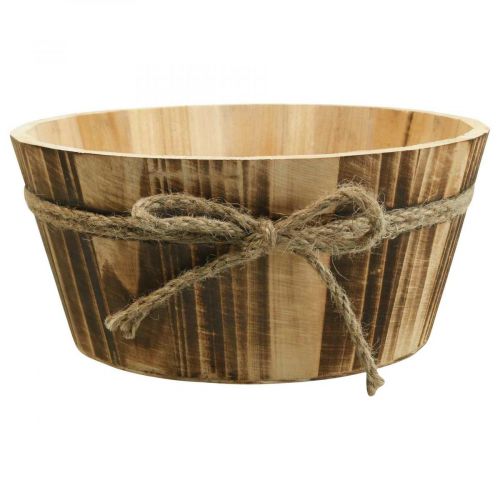 Medinis deko dubuo natūralaus medžio Rustic deco Ø22cm H10cm