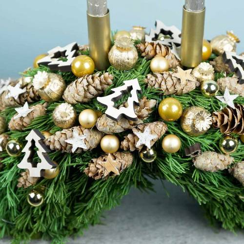Floristik24 Medinė puošmena Kalėdų eglutė natūrali 2cm - 8cm 32 vnt