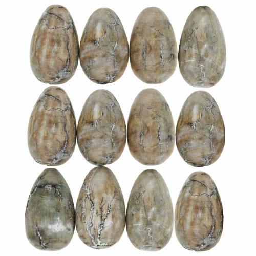 Floristik24 Deco vištienos kiaušinis, Velykiniai kiaušiniai iš mango medienos natural 12 vnt