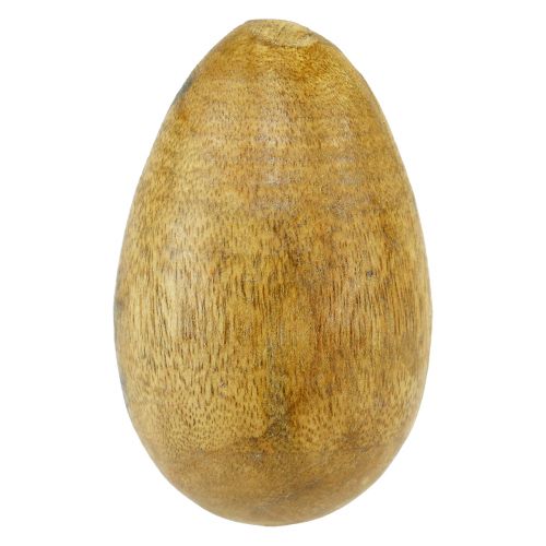 Floristik24 Mediniai kiaušiniai mango mediena džiuto tinklelyje Velykų puošmena natūralus 7-8cm 6vnt