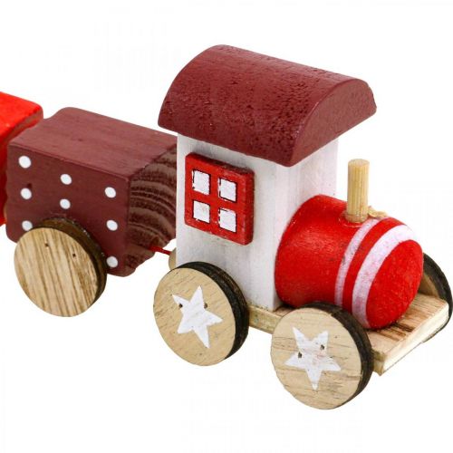 daiktų Medinė geležinkelio puošmena Kalėdinis traukinukas Raudonas L20cm A6cm 2 vnt