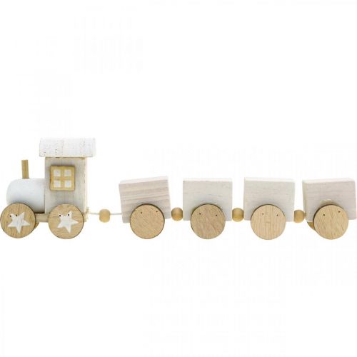 daiktų Medinis traukinukas deco kalėdinis traukinukas baltas L20cm A6cm 2vnt