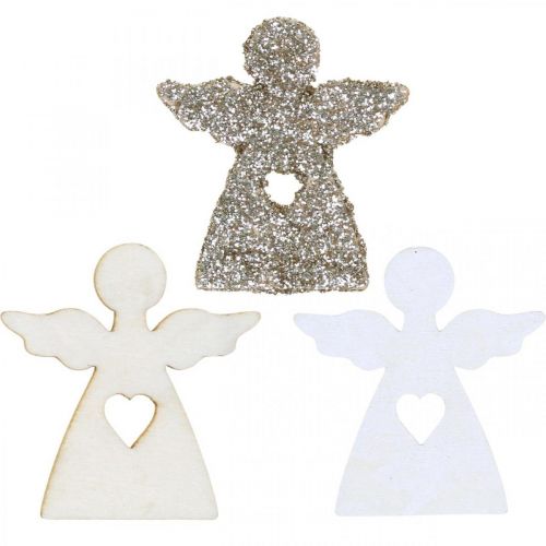 daiktų Papuošimo angeliukai mediniai kalėdiniai angelai 4cm asorti 72vnt