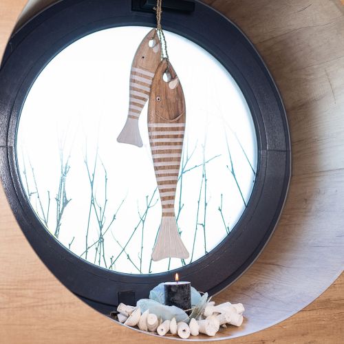 Medinės žuvies dekoracijos jūrinės žuvies pakabukas medis 49cm