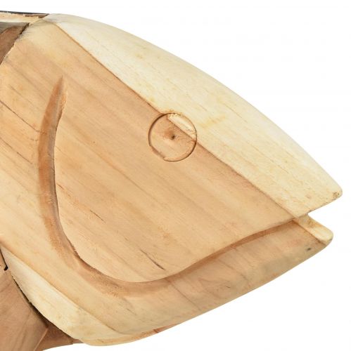 Floristik24 Medinė žuvies tikmedžio medžio apdaila žuvies stalo apdaila mediena 63cm