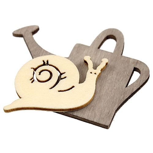 daiktų Medinė sodo barstymo puošmena 4cm - 6cm natūrali 72 vnt