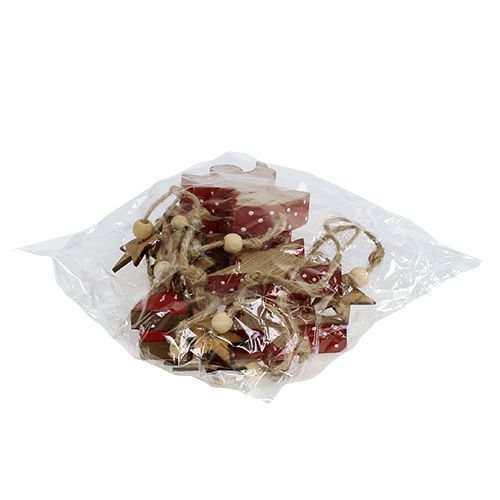 Floristik24 Medinė kabykla žvaigždė ir angelas natūralus / raudonas 48cm 4vnt