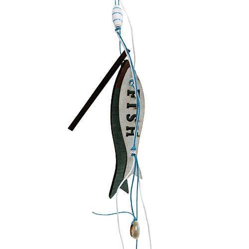daiktų Medinė kabykla žuvies mėlyna 36cm 4 vnt