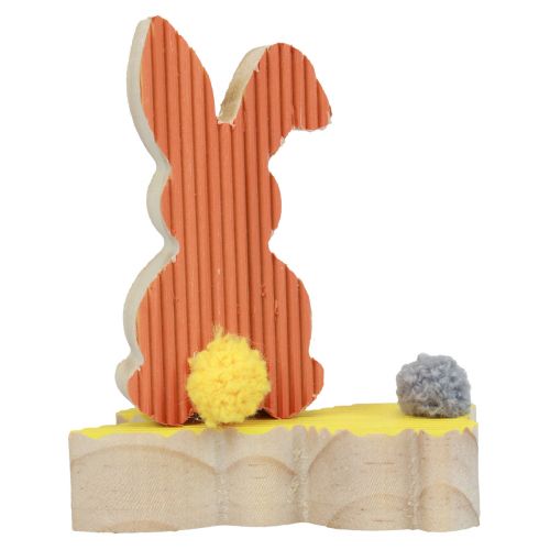 daiktų Mediniai zuikiai dekoratyviniai zuikiai Velykų dekoracija geltona oranžinė 4×8cm 6vnt