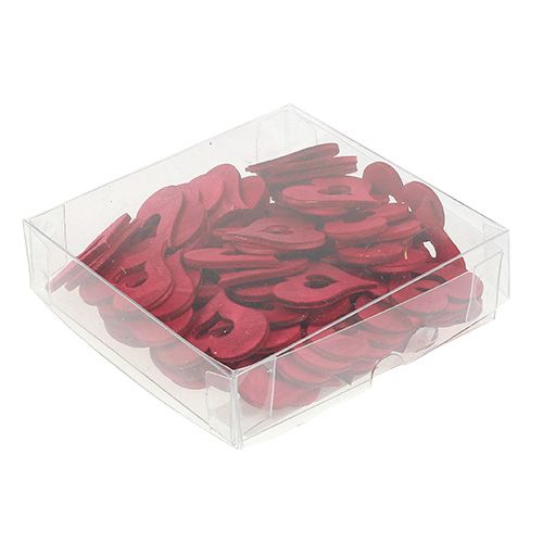 daiktų Medinė širdelė raudonai pabarstyti 4cm 72 vnt