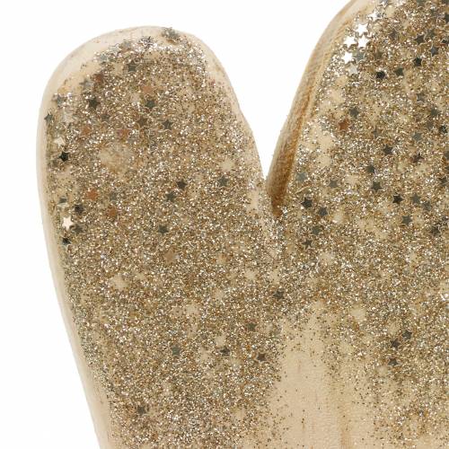 Floristik24 Dekoratyvinė širdelė ant stovo medžio su blizgučiais H27cm