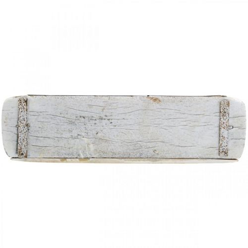 daiktų Plytos formos, plytų dėžė, medinė dėžė su metalinėmis detalėmis senovinė apdaila, baltai skalbta L32cm A9cm