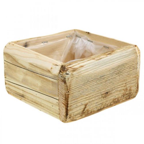 Augalų vazonas augalų dėžutė medinis gėlių vazonas natūralus 15,5×15,5 cm