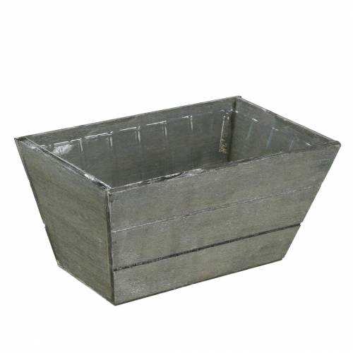 Floristik24 Sodinamoji medinė dėžė pilka skalbta 20x12cm H10cm