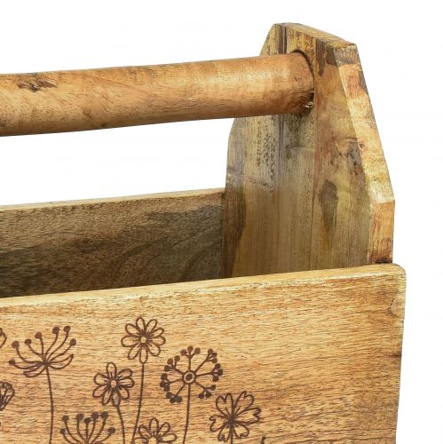 Floristik24 Medinė dėžė su rankena įrankių dėžė medinė 30x15x24cm