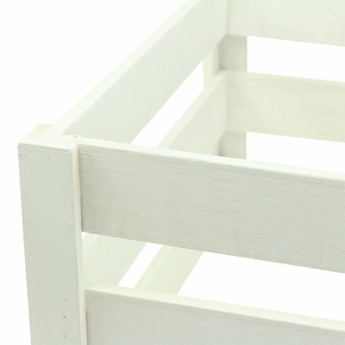 Floristik24 Medinė dėžutė balta 43,5 cm / 37,7 cm / 31,8 cm rinkinys iš 3