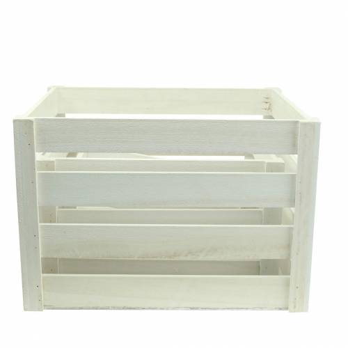 Floristik24 Medinė dėžutė balta 43,5 cm / 37,7 cm / 31,8 cm rinkinys iš 3