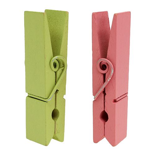 Floristik24 Mediniai segtukai spalvingi 7,2cm 48 vnt