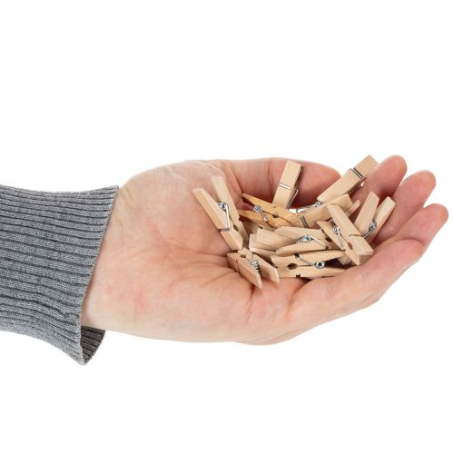 daiktų Mediniai mini skalbinių segtukai dekoratyviniais segtukais 3,5 cm 50 vnt.
