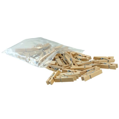 Floristik24 Medinis segtukas mini skalbinių segtukas dekoratyvinis segtukas 3,5cm 50 vnt