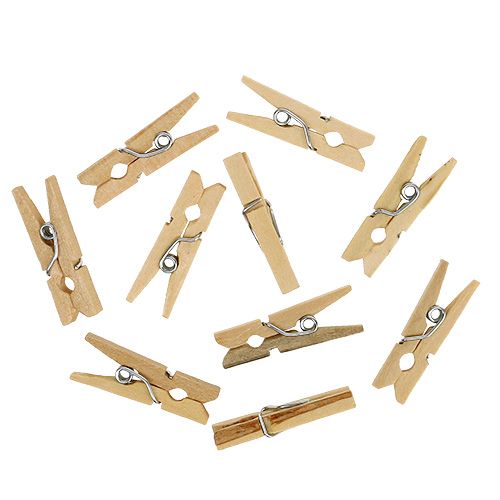 Floristik24 Mediniai segtukai natural 2,5cm 72 vnt