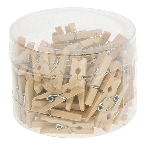 Floristik24 Mediniai segtukai natural 2,5cm 72 vnt