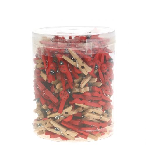 daiktų Dekoratyvinės medinės segtukai ladybugs 2,5cm 180 vnt