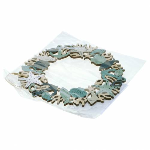 Floristik24 Jūrinis medinis vainikas pakabinti 21cm