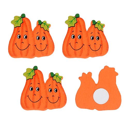 Floristik24 Mediniai moliūgai klijuoti 2,5cm oranžiniai 18 vnt