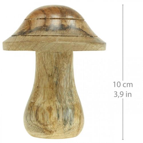 daiktų Medinis grybas su grioveliais Rudens deko natūralaus mango medžio grybas 10×Ø8cm