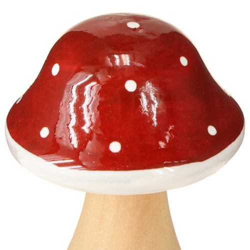 Floristik24 Mediniai grybai, musmirės, dekoracija, mediena, FSC, raudonai ruda, aukštis 6,5/7 cm, 4 vnt.