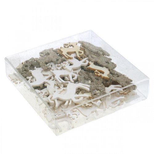 Floristik24 Papuošimas išbarstytas Kalėdų elnio medžio dekoracija 4cm 72 vnt