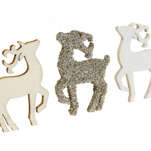 Floristik24 Papuošimas išbarstytas Kalėdų elnio medžio dekoracija 4cm 72 vnt