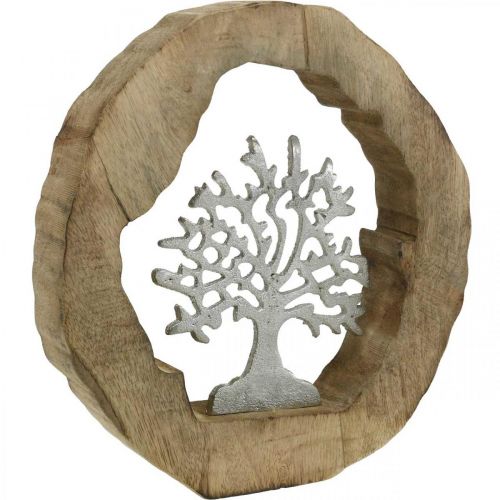 daiktų Deco skulptūrų medis mediniame žiediniame stalo papuošime 22×21×4 cm