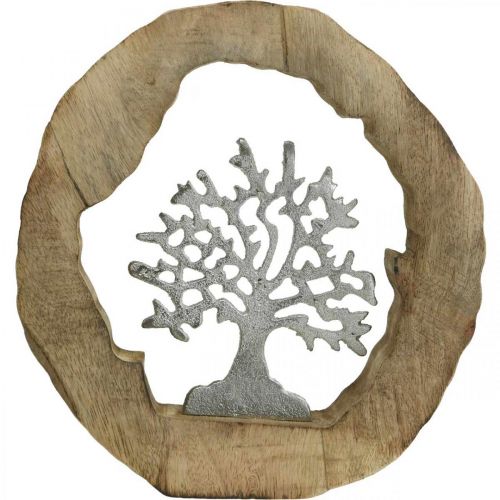 daiktų Deco skulptūrų medis mediniame žiediniame stalo papuošime 22×21×4 cm