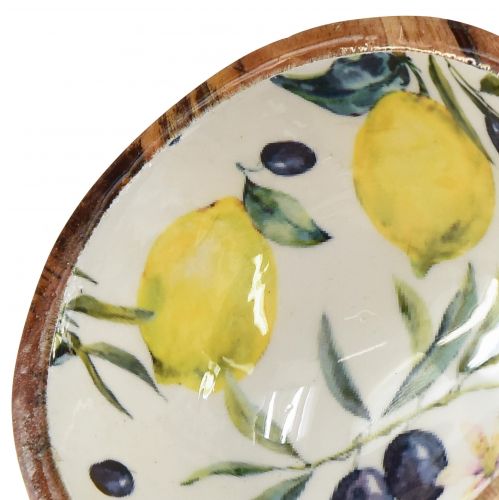 Floristik24 Medinis dubuo mango medžio motyvas citrininės alyvuogės Ø13,5cm H7cm