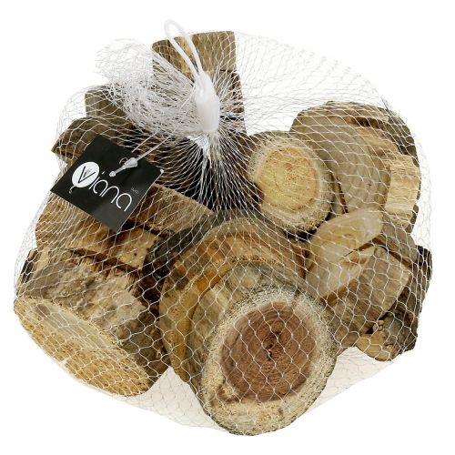 Floristik24 Mediniai diskai mediniai žiedai natūralūs 500g