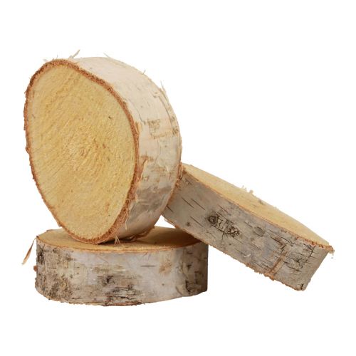 Mediniai diskai dekoratyvinė beržo medienos natūrali žievė Ø7-9cm 20vnt